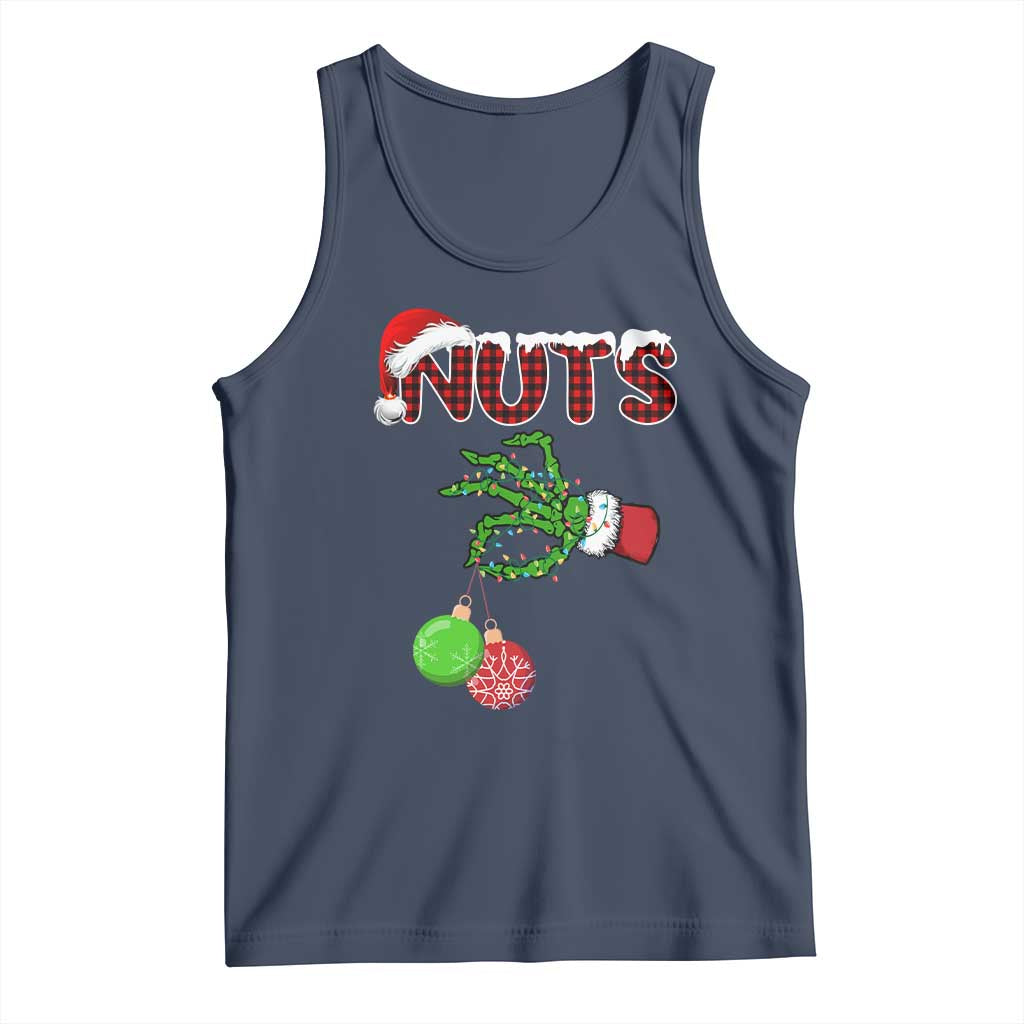 Funny Couples Christmas Tank Top Chest And Nuts Matching Holiday Skeleton Hand - Wonder Print Shop