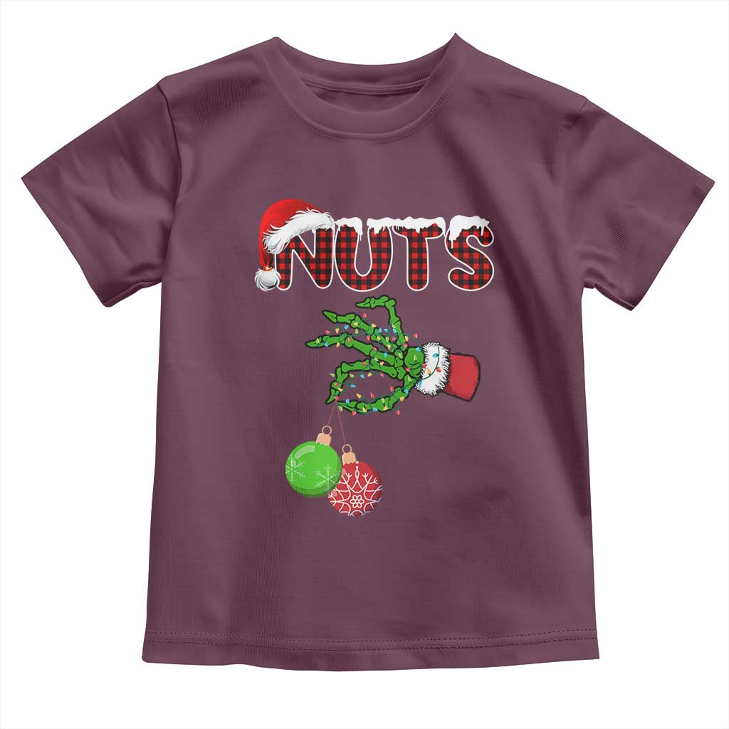 Funny Couples Christmas Toddler T Shirt Chest And Nuts Matching Holiday Skeleton Hand - Wonder Print Shop