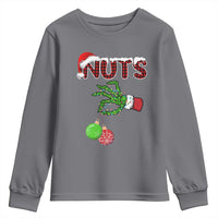 Funny Couples Christmas Youth Sweatshirt Chest And Nuts Matching Holiday Skeleton Hand - Wonder Print Shop