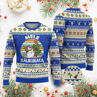 Vintage Cute Mele Kalikimaka Ugly Christmas Sweater Funny Snowman Palm Tree Beach Tropical Xmas Gift Family Holiday - Wonder Print Shop