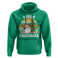Vintage Cute Mele Kalikimaka Christmas Hoodie Funny Snowman Palm Tree Beach Tropical Xmas Gift Family Holiday