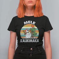 Vintage Cute Mele Kalikimaka Christmas T Shirt For Women Funny Snowman Palm Tree Beach Tropical Xmas Gift Family Holiday - Wonder Print Shop