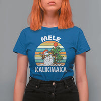 Vintage Cute Mele Kalikimaka Christmas T Shirt For Women Funny Snowman Palm Tree Beach Tropical Xmas Gift Family Holiday - Wonder Print Shop
