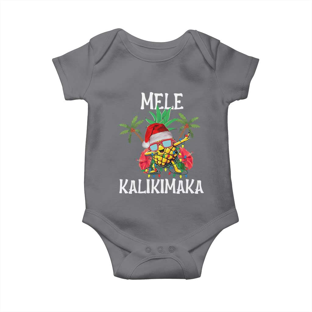 Hawaii Christmas Baby Onesie Mele Kalikimaka Hawaiian Pineapple Xmas Lights Santa Hat