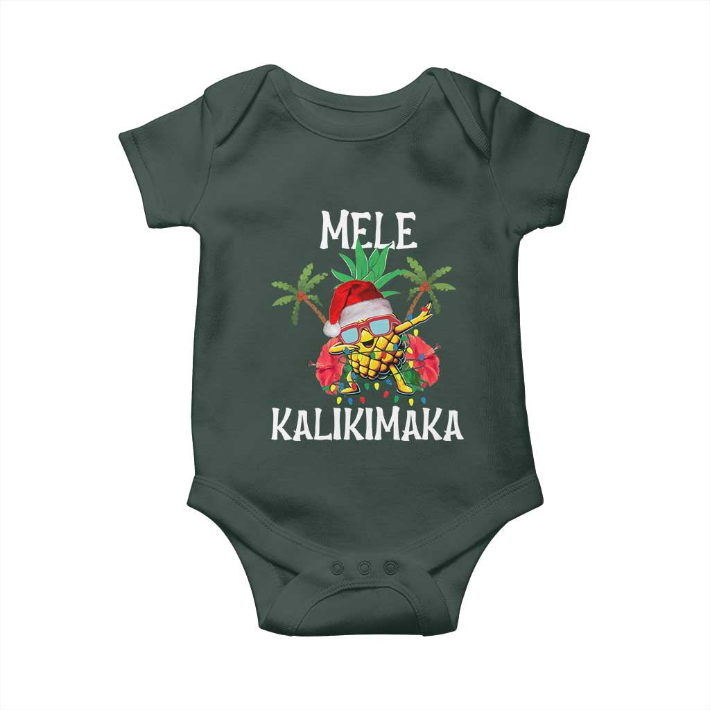 Hawaii Christmas Baby Onesie Mele Kalikimaka Hawaiian Pineapple Xmas Lights Santa Hat