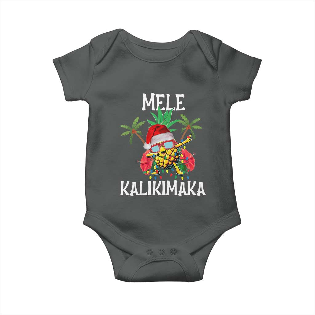 Hawaii Christmas Baby Onesie Mele Kalikimaka Hawaiian Pineapple Xmas Lights Santa Hat