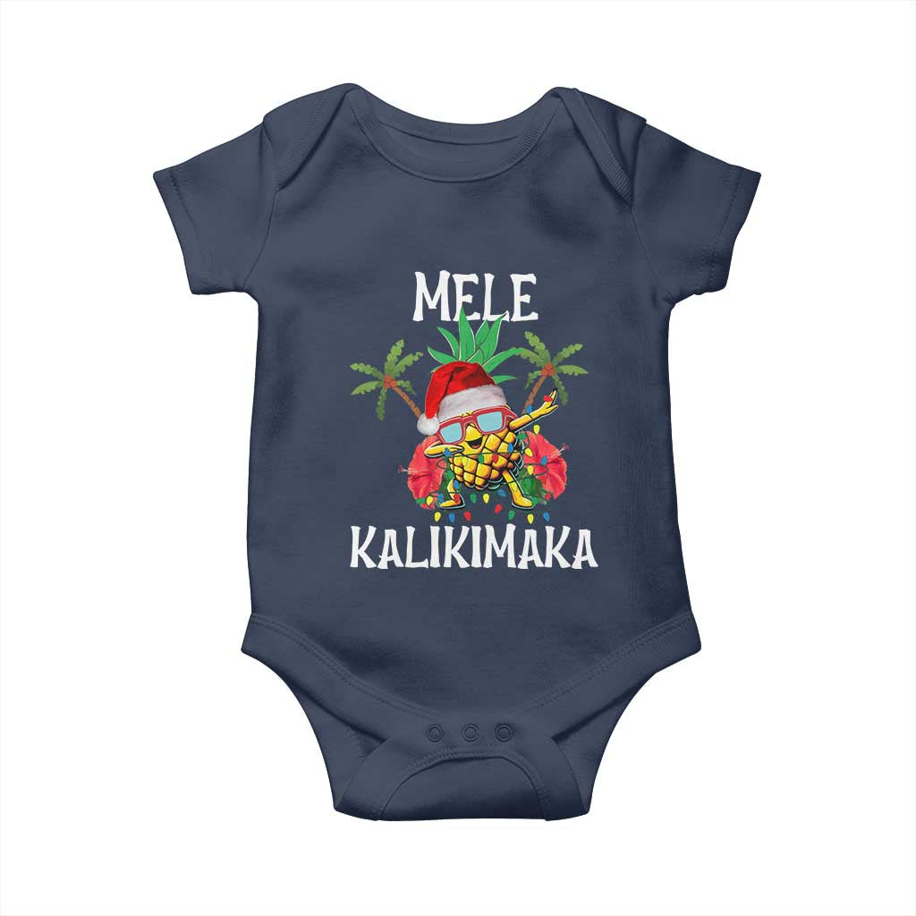Hawaii Christmas Baby Onesie Mele Kalikimaka Hawaiian Pineapple Xmas Lights Santa Hat