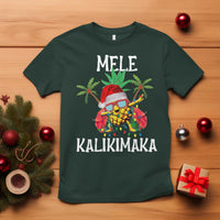 Hawaii Christmas T Shirt Mele Kalikimaka Hawaiian Pineapple Xmas Lights Santa Hat - Wonder Print Shop