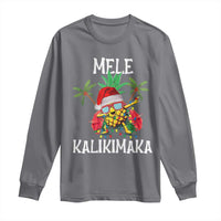 Hawaii Christmas Long Sleeve Shirt Mele Kalikimaka Hawaiian Pineapple Xmas Lights Santa Hat