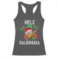 Hawaii Christmas Racerback Tank Top Mele Kalikimaka Hawaiian Pineapple Xmas Lights Santa Hat