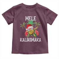 Hawaii Christmas Toddler T Shirt Mele Kalikimaka Hawaiian Pineapple Xmas Lights Santa Hat