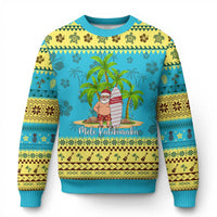 Mele Kalikimaka Hawaiian Ugly Christmas Sweater Hawaii Santa Xmas Beach Family Vacation - Wonder Print Shop