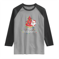 Mele Kalikimaka Hawaiian Christmas Santa Raglan Shirt Watermelon Summer Tree Tropical Xmas