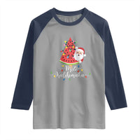 Mele Kalikimaka Hawaiian Christmas Santa Raglan Shirt Watermelon Summer Tree Tropical Xmas