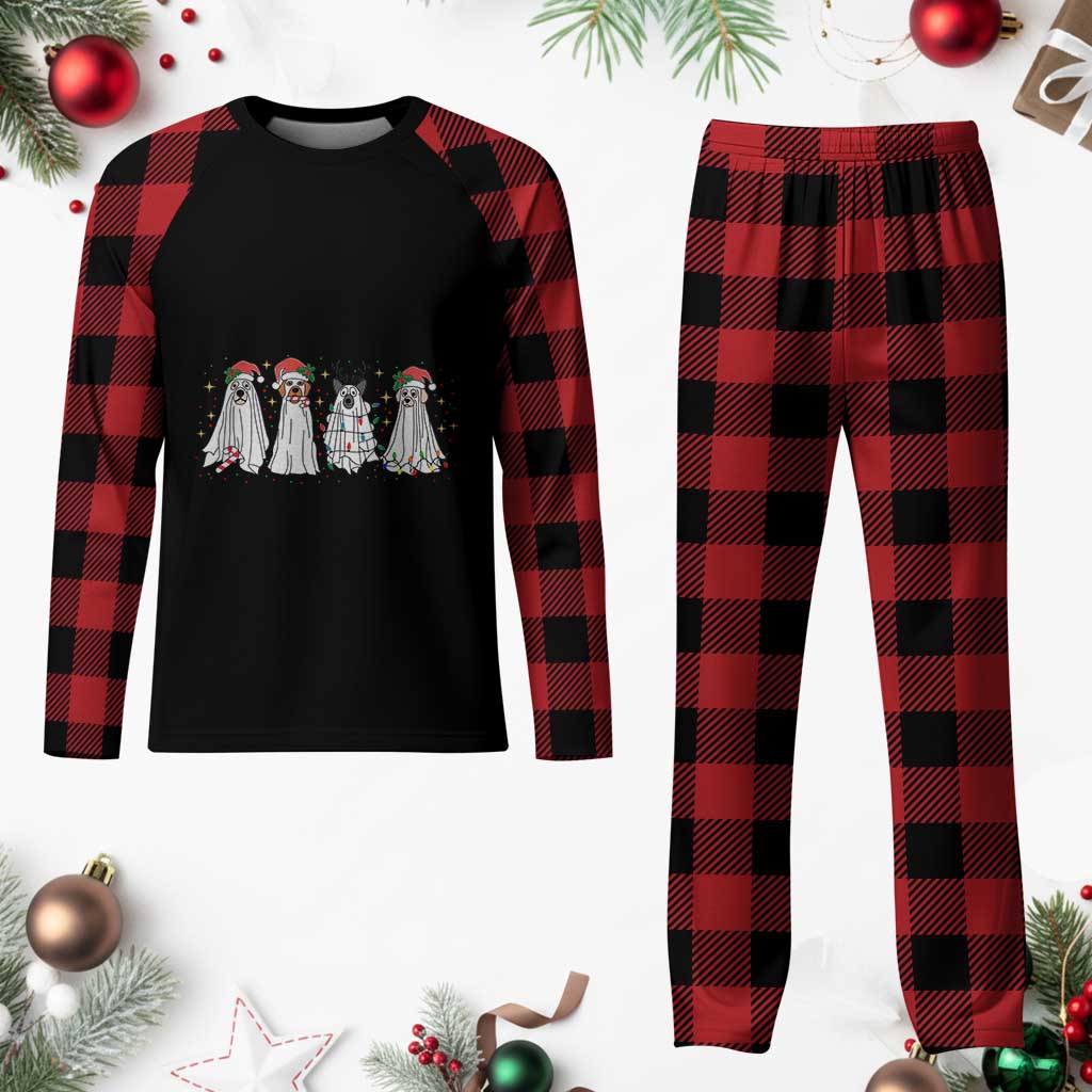 Xmas Ghost Dog Plaid Pajama Set - Wonder Print Shop