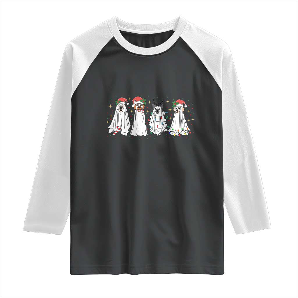 Christmas Ghost Dog Raglan Shirt