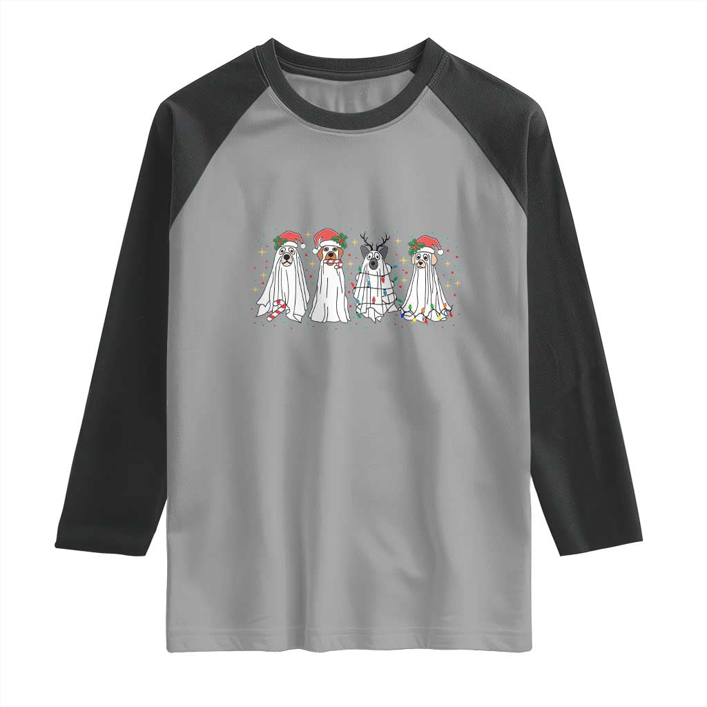 Christmas Ghost Dog Raglan Shirt