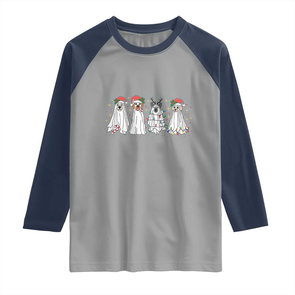 Christmas Ghost Dog Raglan Shirt