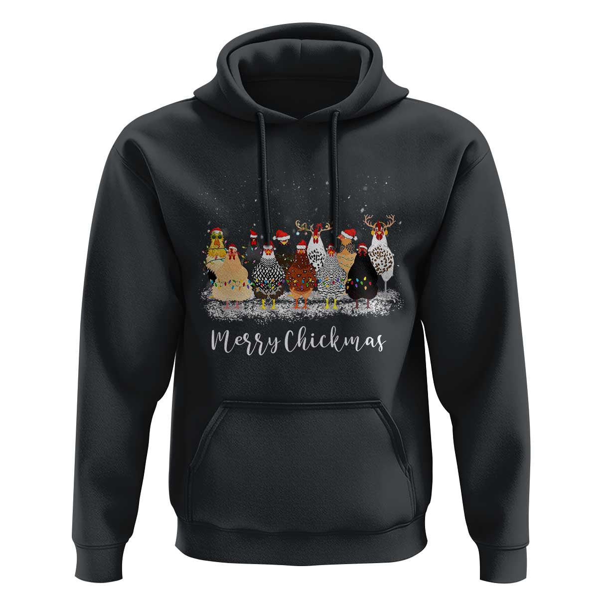 Сute Christmas Chickens Hoodie Xmas Farm Animals