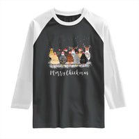 Сute Christmas Chickens Raglan Shirt Xmas Farm Animals