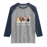 Сute Christmas Chickens Raglan Shirt Xmas Farm Animals