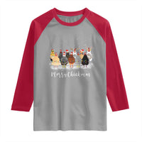 Сute Christmas Chickens Raglan Shirt Xmas Farm Animals