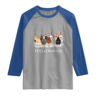 Сute Christmas Chickens Raglan Shirt Xmas Farm Animals