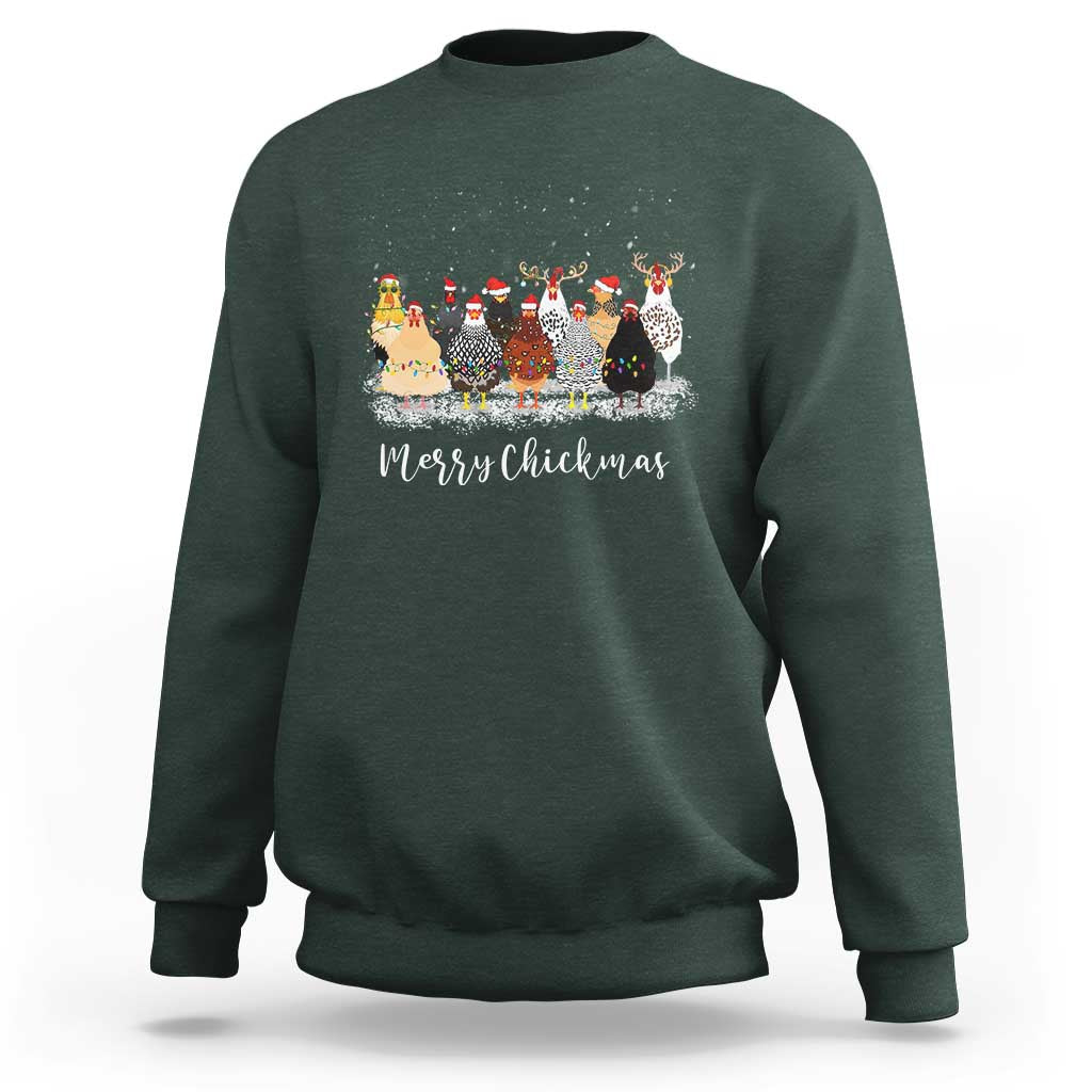 ute Christmas Chickens Sweatshirt Xmas Farm Animals - Wonder Print Shop
