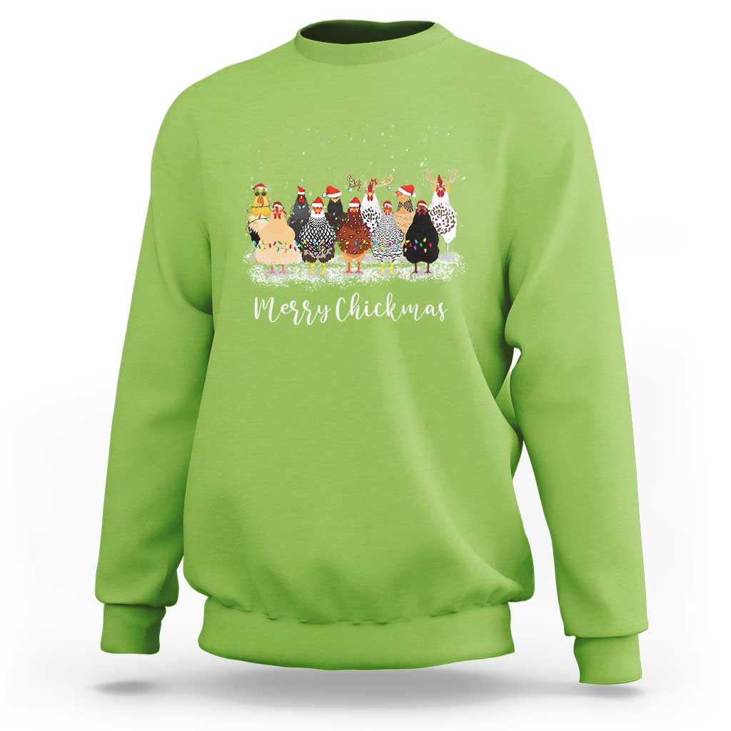 ute Christmas Chickens Sweatshirt Xmas Farm Animals - Wonder Print Shop