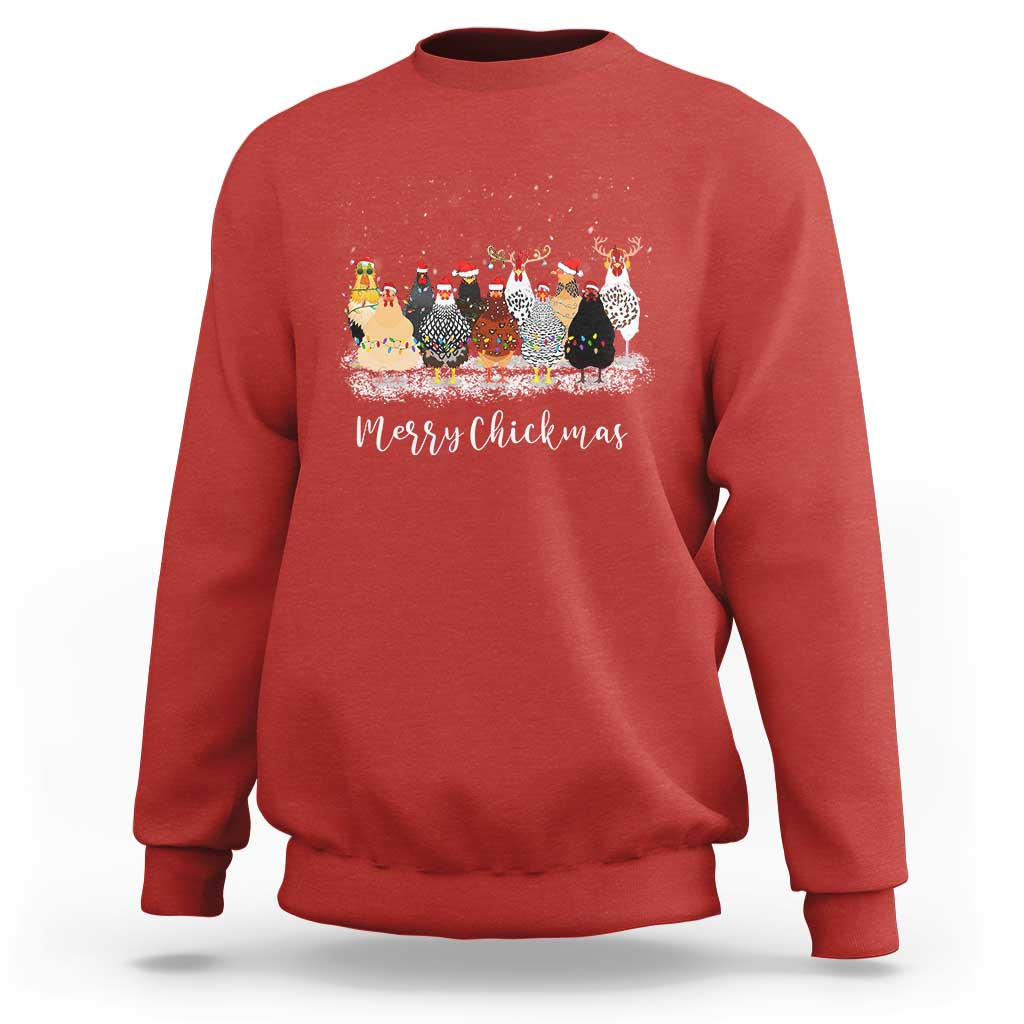 ute Christmas Chickens Sweatshirt Xmas Farm Animals - Wonder Print Shop