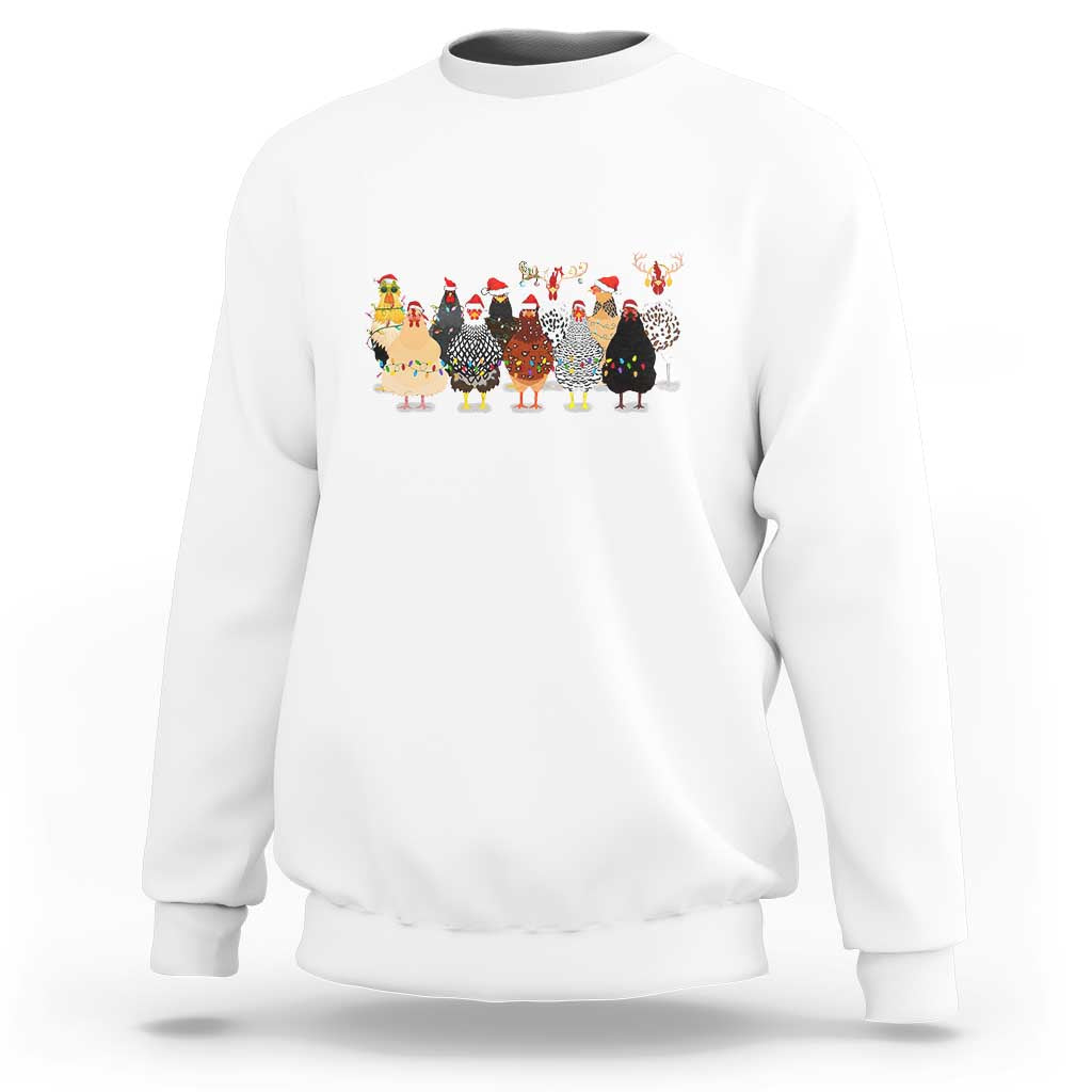 ute Christmas Chickens Sweatshirt Xmas Farm Animals - Wonder Print Shop