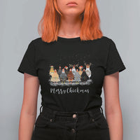 ute Christmas Chickens T Shirt For Women Xmas Farm Animals - Wonder Print Shop
