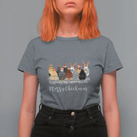 ute Christmas Chickens T Shirt For Women Xmas Farm Animals - Wonder Print Shop