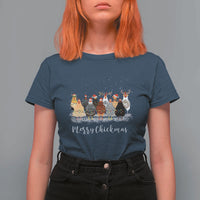 ute Christmas Chickens T Shirt For Women Xmas Farm Animals - Wonder Print Shop