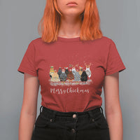 ute Christmas Chickens T Shirt For Women Xmas Farm Animals - Wonder Print Shop