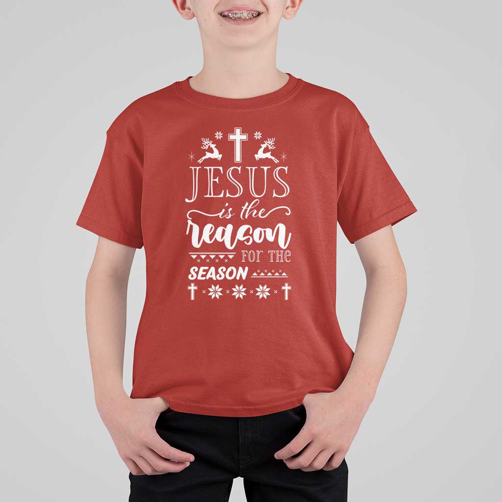 Christian Christmas T Shirt For Kid Jesus Is The Reason For The Season Xmas Faith - Wonder Print Shop