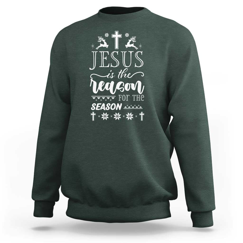 Christian Christmas Sweatshirt Jesus Is The Reason For The Season Xmas Faith - Wonder Print Shop