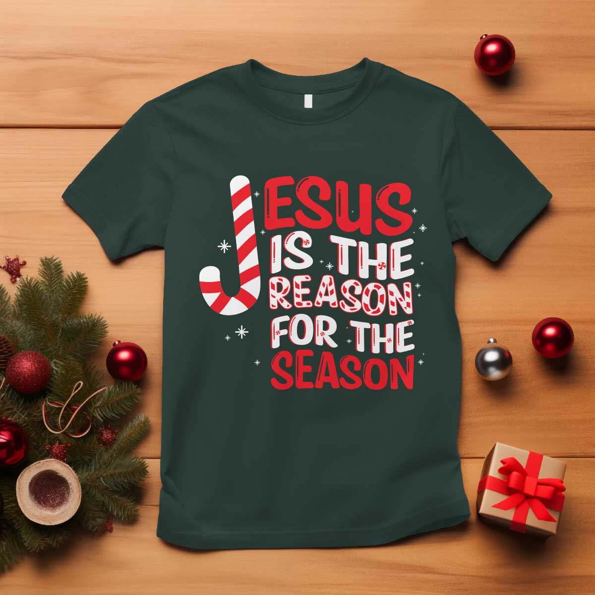 Christian Christmas T Shirt Jesus Is The Reason For The Season - Wonder Print Shop