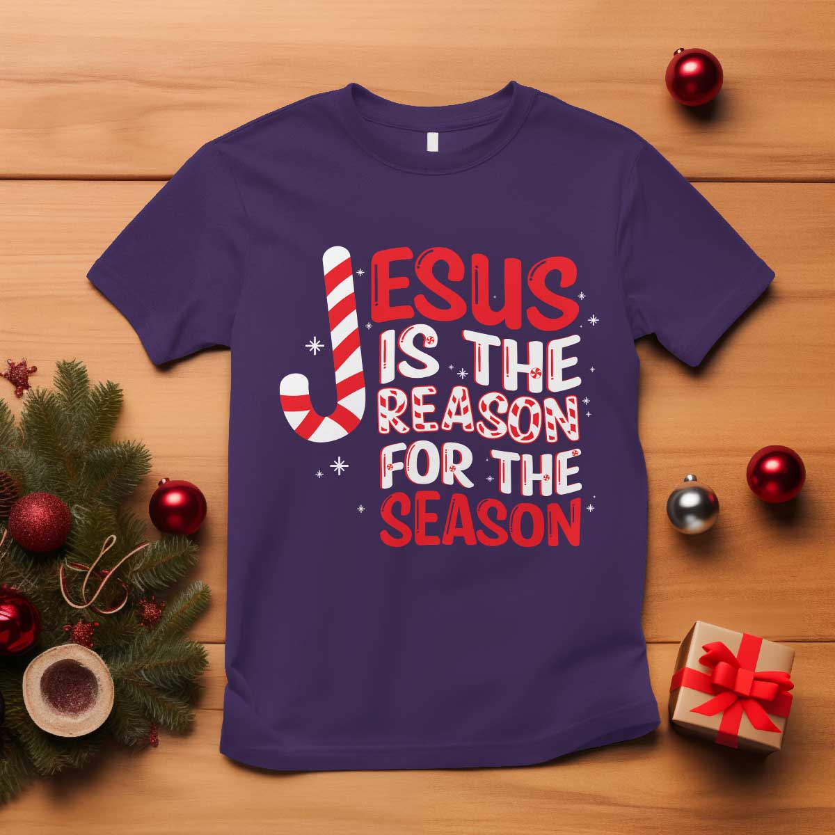 Christian Christmas T Shirt Jesus Is The Reason For The Season - Wonder Print Shop