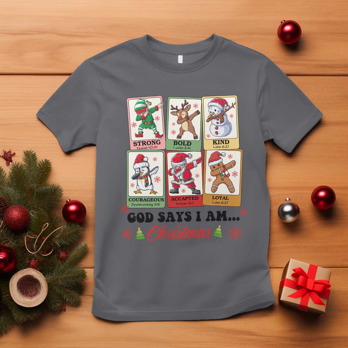 Religious Christmas T Shirt God Says I Am Xmas Christian Bible - Wonder Print Shop