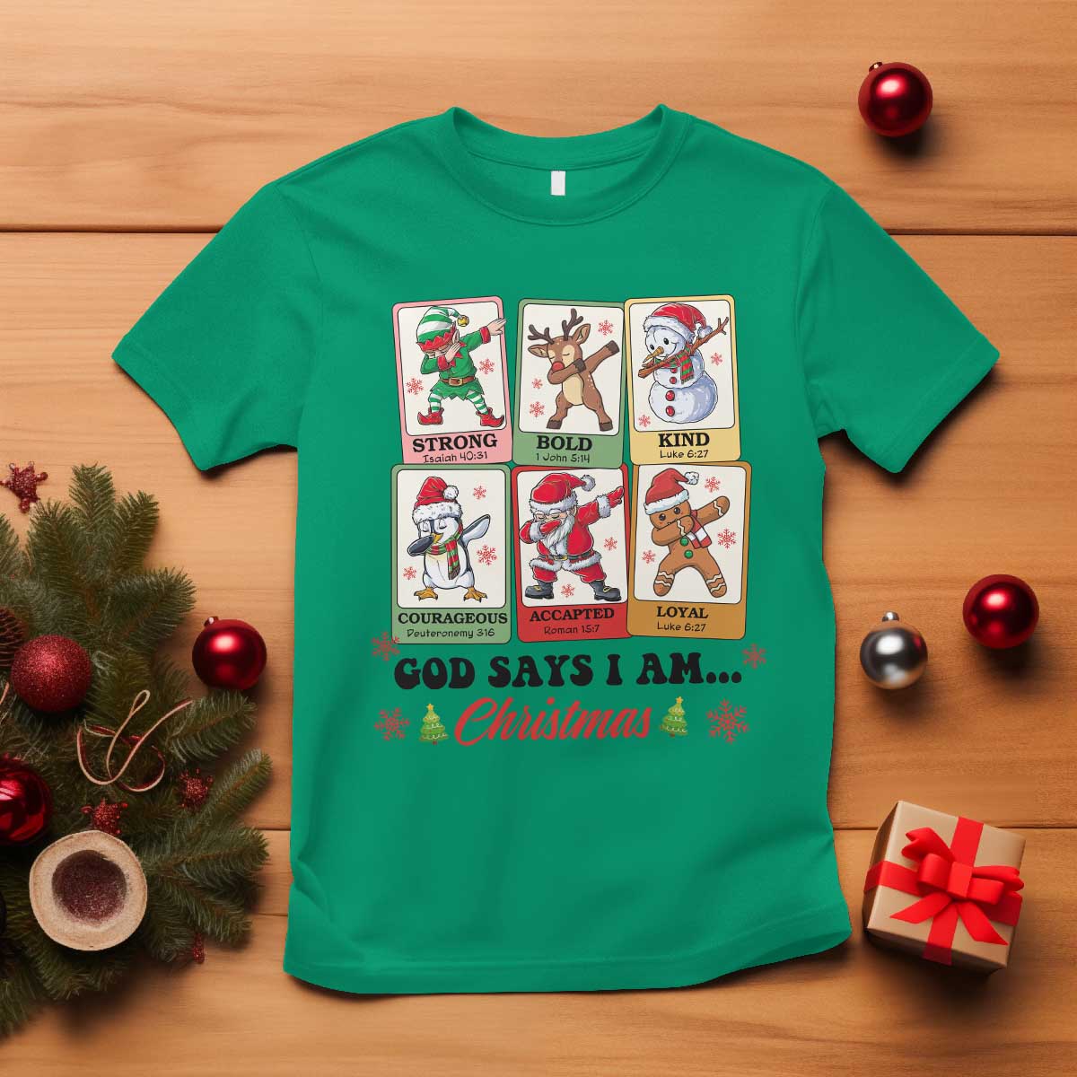 Religious Christmas T Shirt God Says I Am Xmas Christian Bible - Wonder Print Shop