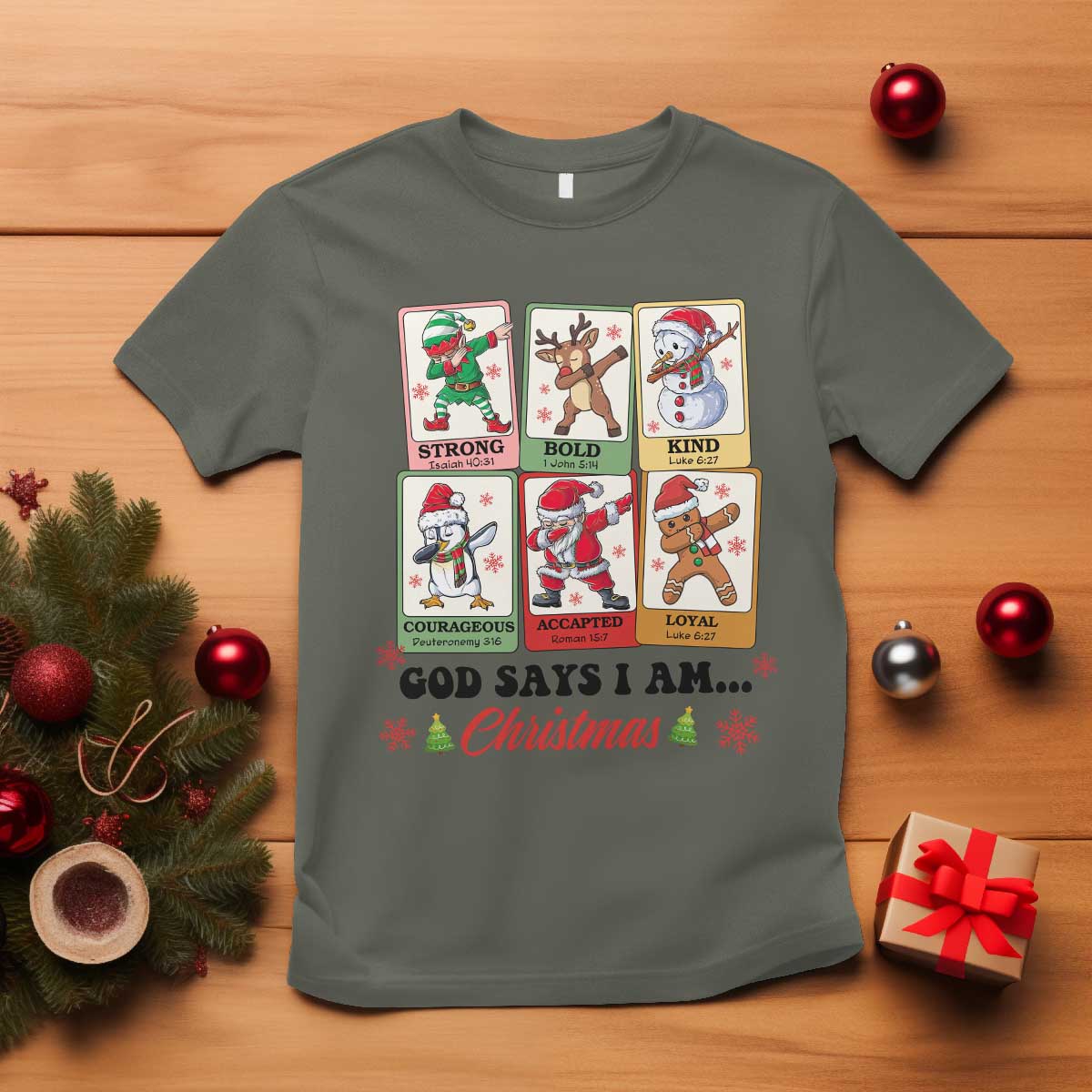 Religious Christmas T Shirt God Says I Am Xmas Christian Bible - Wonder Print Shop
