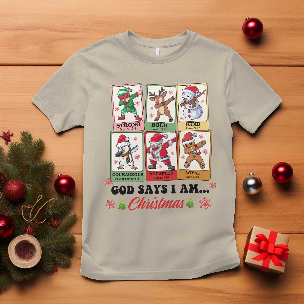 Religious Christmas T Shirt God Says I Am Xmas Christian Bible - Wonder Print Shop
