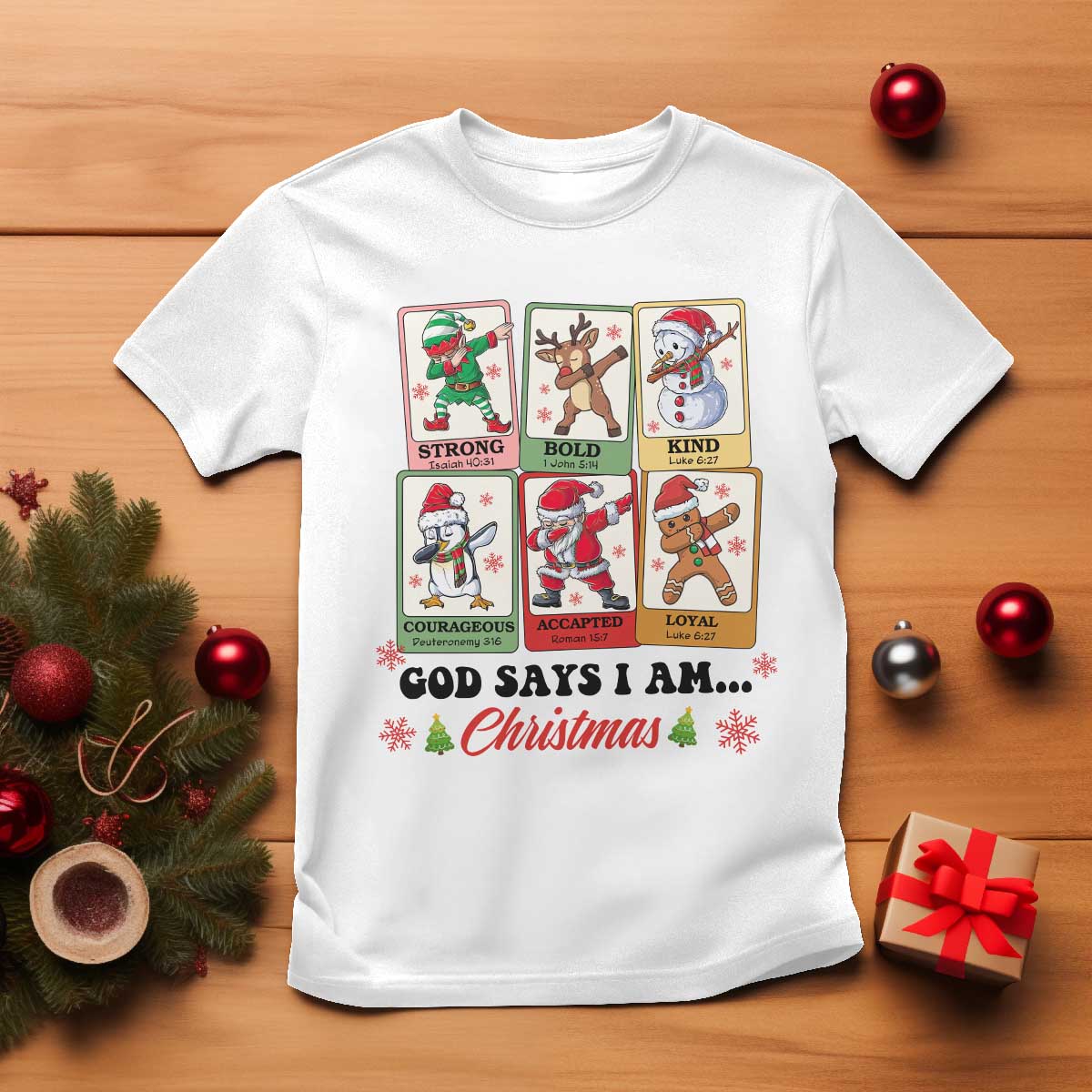 Religious Christmas T Shirt God Says I Am Xmas Christian Bible - Wonder Print Shop