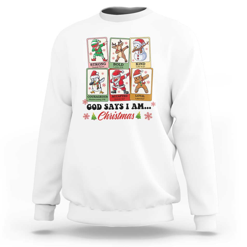 Religious Christmas Sweatshirt God Says I Am Xmas Christian Bible - Wonder Print Shop
