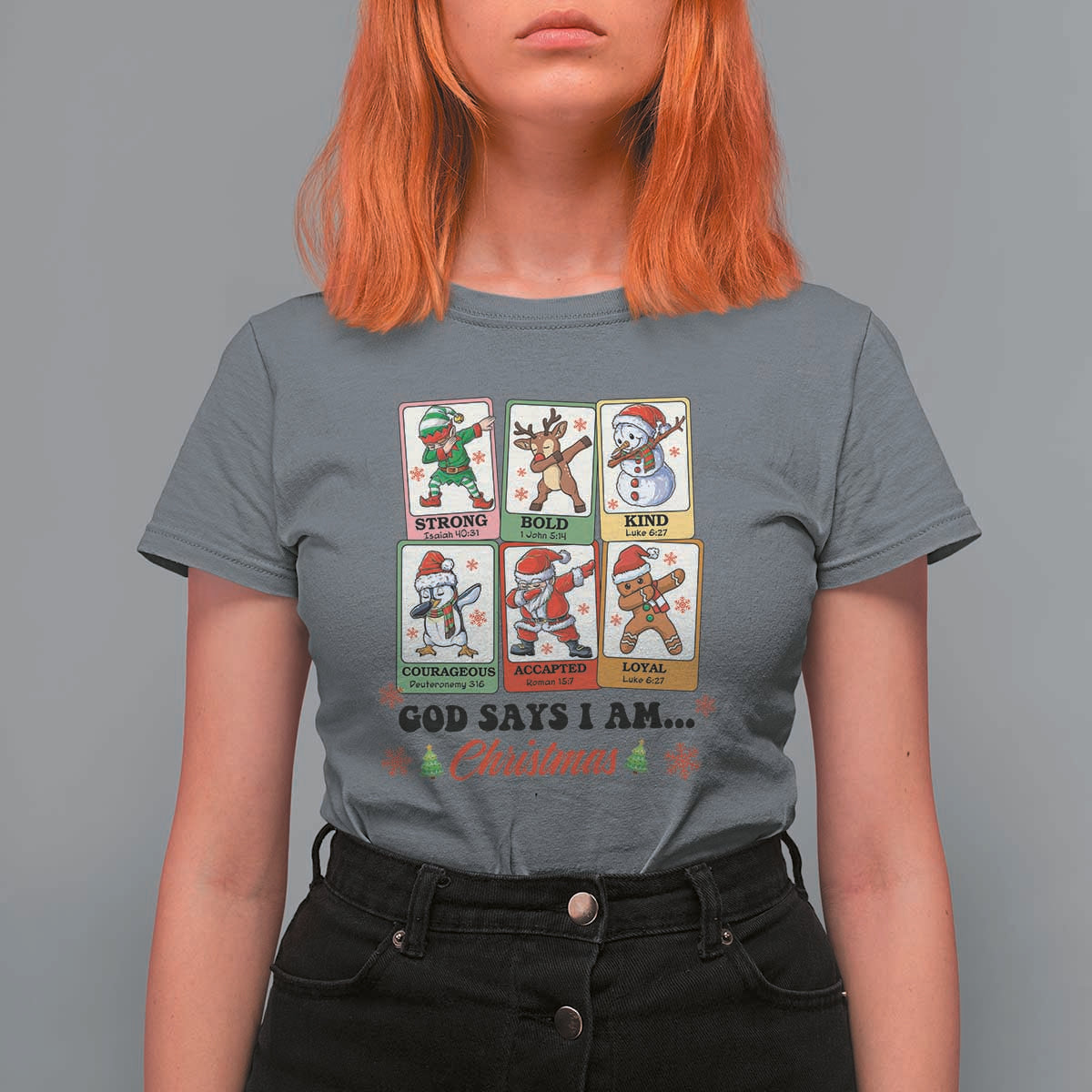 Religious Christmas T Shirt For Women God Says I Am Xmas Christian Bible - Wonder Print Shop