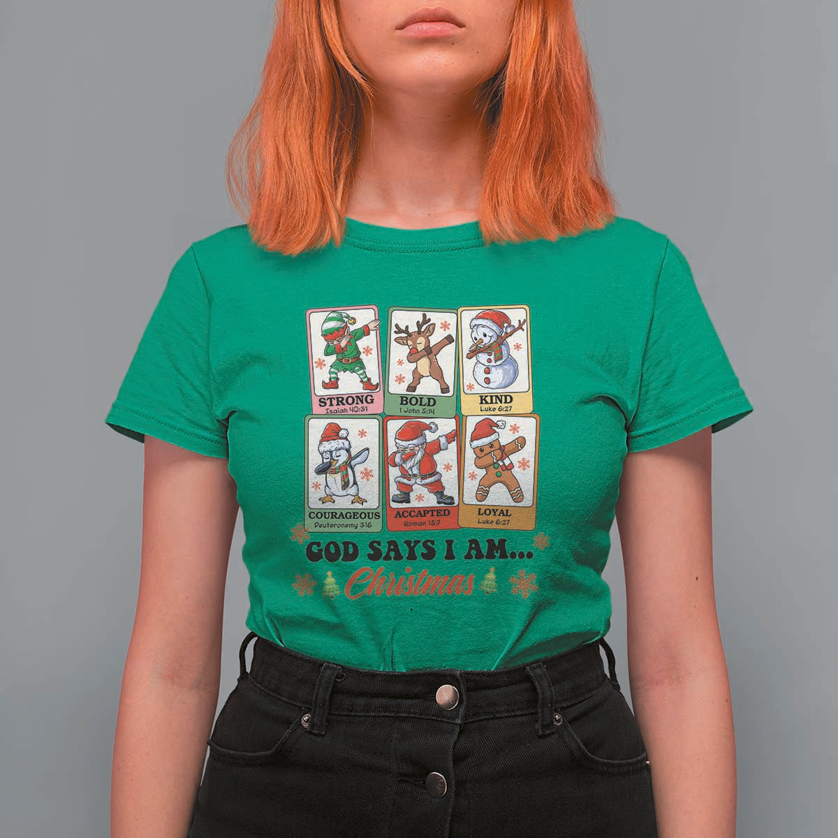 Religious Christmas T Shirt For Women God Says I Am Xmas Christian Bible - Wonder Print Shop