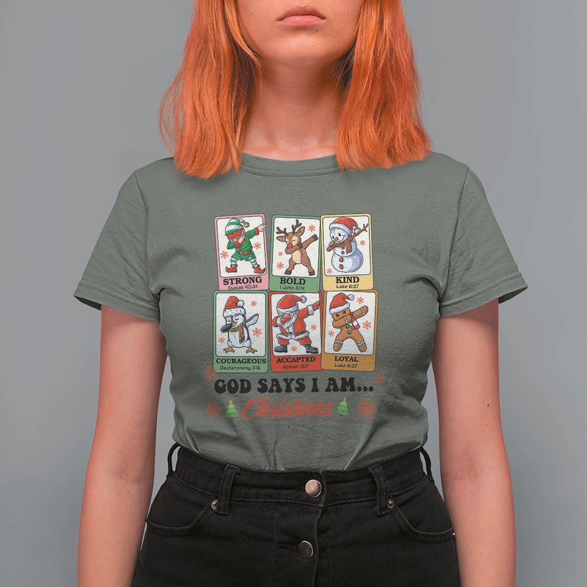 Religious Christmas T Shirt For Women God Says I Am Xmas Christian Bible - Wonder Print Shop
