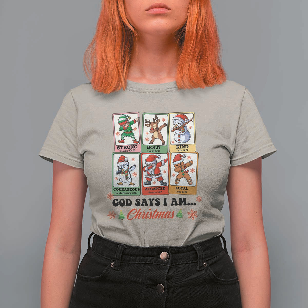 Religious Christmas T Shirt For Women God Says I Am Xmas Christian Bible - Wonder Print Shop