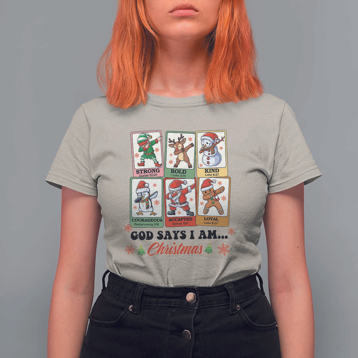 Religious Christmas T Shirt For Women God Says I Am Xmas Christian Bible - Wonder Print Shop